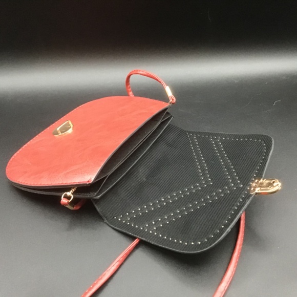 Red and Studded Small Crossbody Purse - Picture 5 of 7